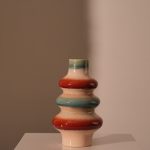 Vase Stoneware Red 19.3x19.3x32cm