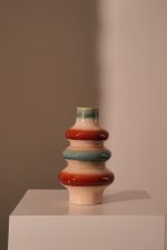 Vase Stoneware Red 19.3x19.3x32cm