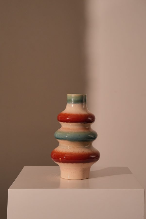 Vase Stoneware Red 19.3x19.3x32cm