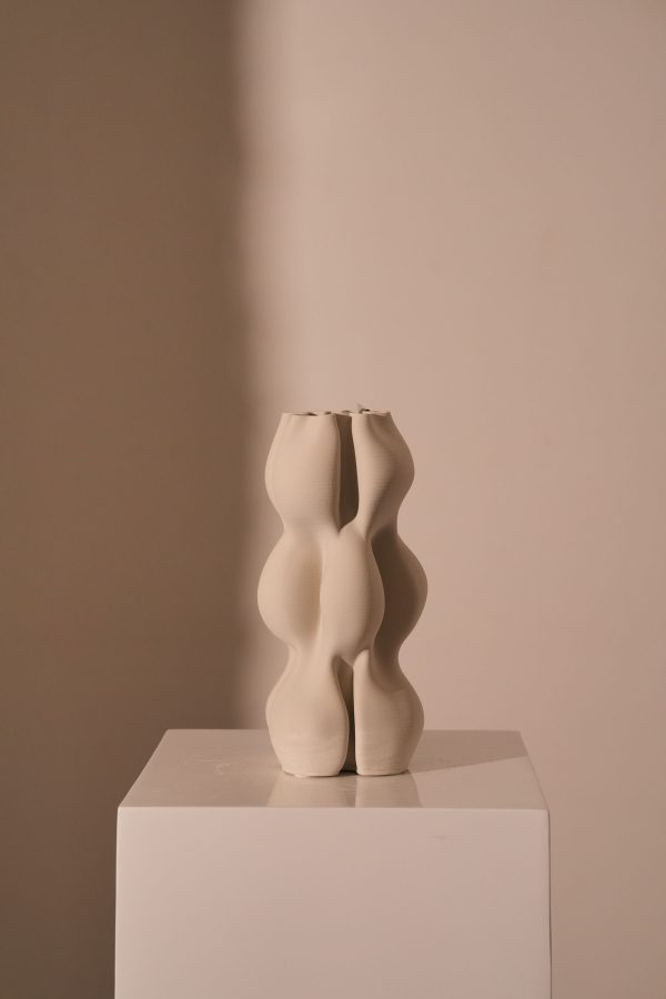 Printed ceramic bubbling vase cream
h32cm