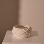 CIOTOLA DECORATIVA RIDGED BIANCO D20,5