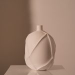 VASO RIDGED BOMB BIANCO H27