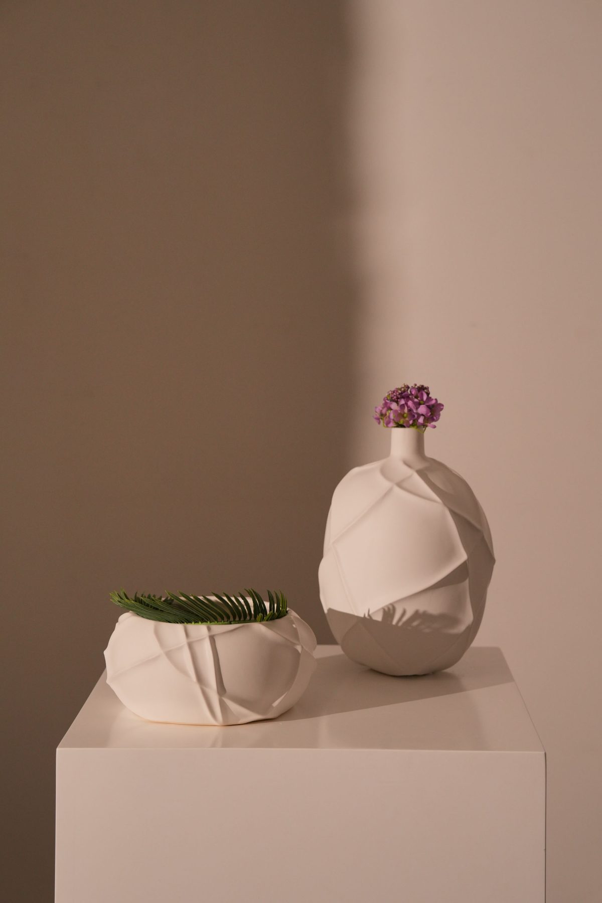 VASO RIDGED BOMB BIANCO H27 - Image 2