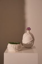 VASO RIDGED BOMB BIANCO H27 - Image 2