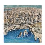 Raouche   Size: 80x80 cm  Acrylic On Canvas - 2022    0.64 SQM