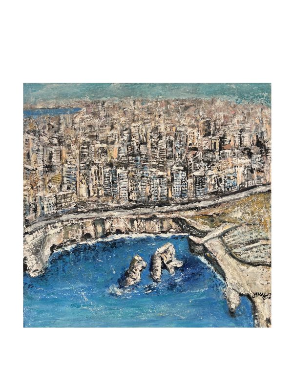 Raouche   Size: 80x80 cm  Acrylic On Canvas - 2022    0.64 SQM