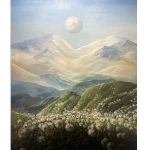 MONTAINS IN BLOOM ACRYLIC AND OIL ON LINEN - Dimensions: 240 x 155 cm