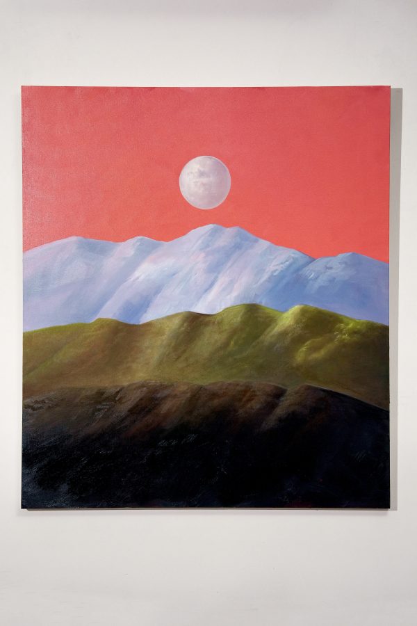 UNDER MOON PEAKS - ACRYLIC AND OIL ON LINEN - Dimensions: 156 x136 cm