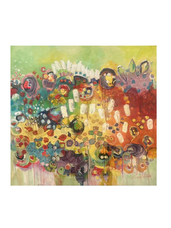 Soleil vert  Size: 88x88 cm  Acrylic On Canvas  0.8 SQM
