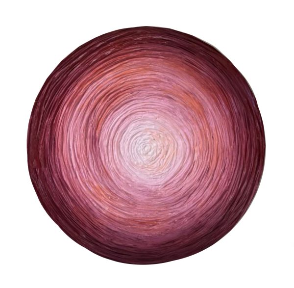 Echoes of Fire Size:Ø 120cm Mixed Media On Wood  1.13 SQM    Red